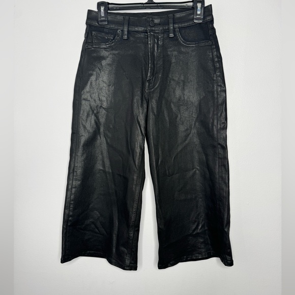 7 for all mankind black wide leg cropped jeans size 27 - Picture 1 of 7